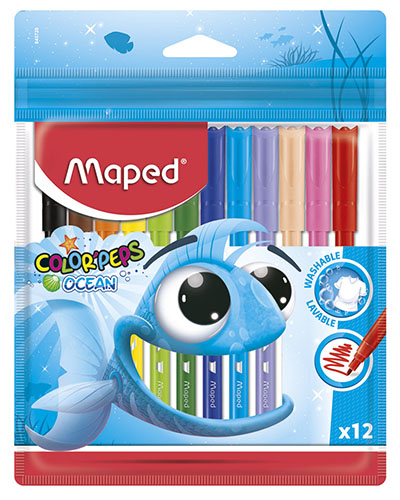 MARCADOR ESC MAPED 12C COLORPEPS OCEAN LAVABLE CX12 845720 3154148457206
