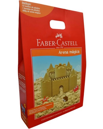 ARENA MOLDEABLE MAGICA 500GR COLORES FABER CASTELL 14PZ MS.F.370903 7754111021814