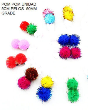 POM POM UNIDAD 5.00CM PELOS  50MM GRA POP5P